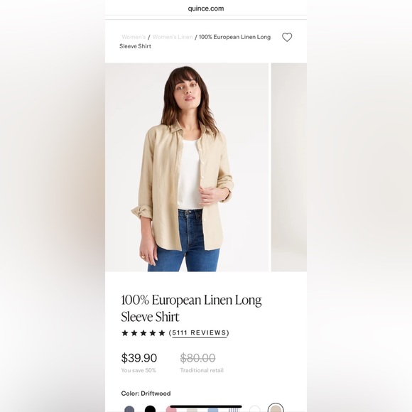 Quince Linen Shirt in Driftwood - Picture 2 of 6